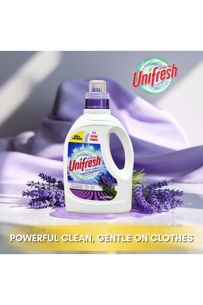 UNIFRESH Liquid Laundry Detergent Lavender 2L – Powerful Stain Removal & Long...