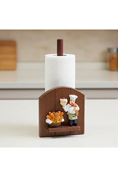 Sağlam Cheff figürlü ahşap kağıt havluluk
