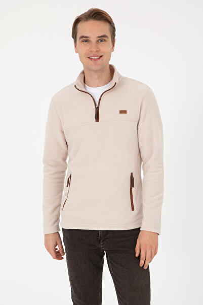 U.S. Polo Assn. Men's Regular Fit Half-Zip Stone Sweatshirt 50315925-Vr049
