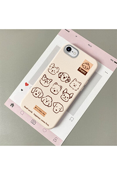 CASEVIBE iPhone 7/8/SE 2020 2022 Uyumlu, çizgi film desenli deri dokulu silik...