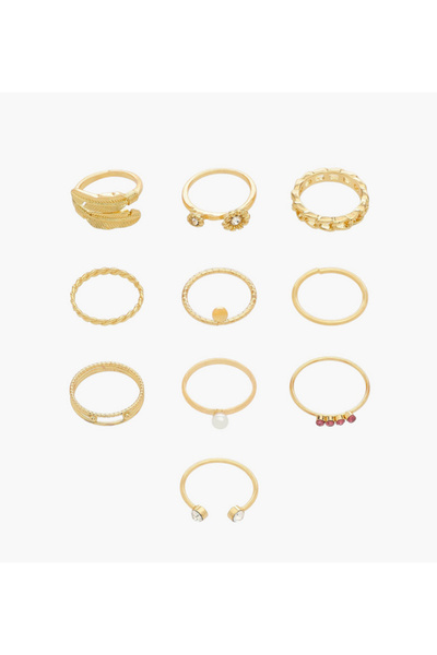 Lifestyle Pack of 10 Metal Assorted Ring