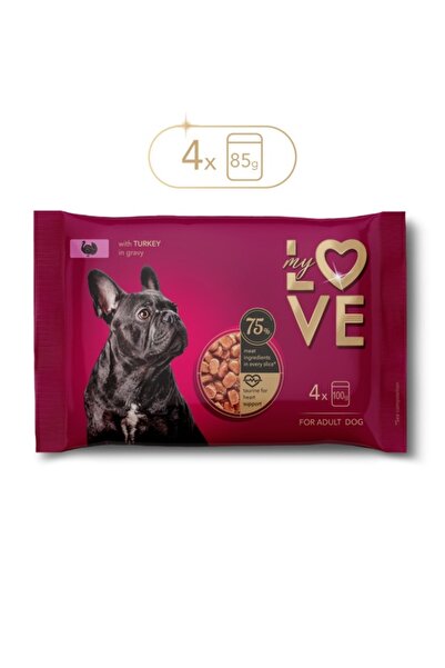 Kormotech My Love - Hrană umedă completă pentru câini - Curcan - Set de 4 x 1...