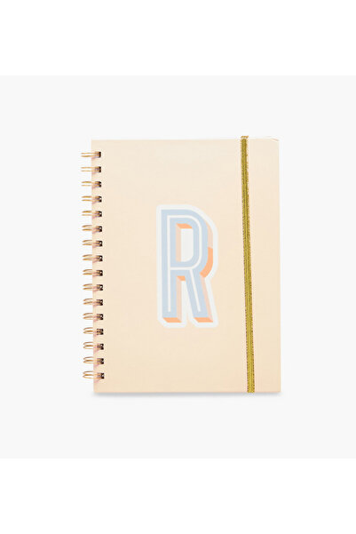 Lifestyle R Initial Print Notebook with Spiral Binding - 80 Pages