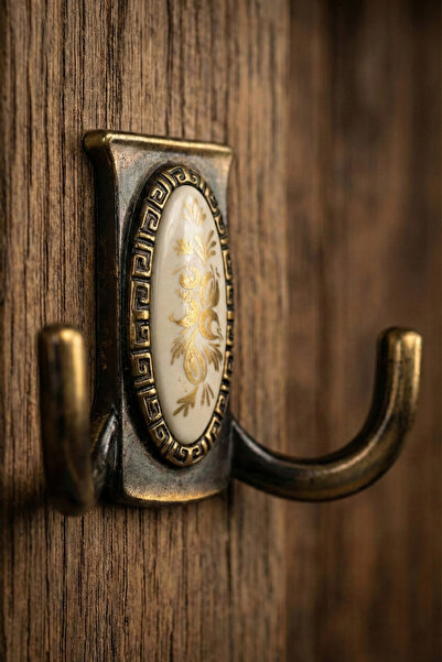 BERFİNO 5'li Antik Sarı Vestiyer Askısı – Dolap & Portmanto Duvar Askılığı – ...