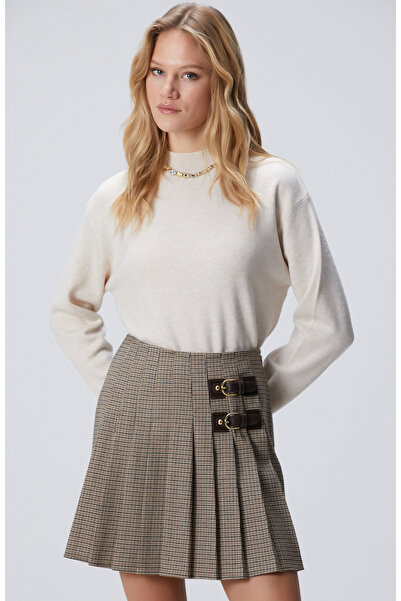 Network Açık Bej Melanj Yün Karışımlı Triko Kazak