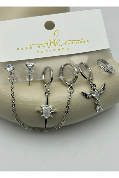 BİJU YILMAZ Vip 6'lı Silver Küpe - 25-vip213