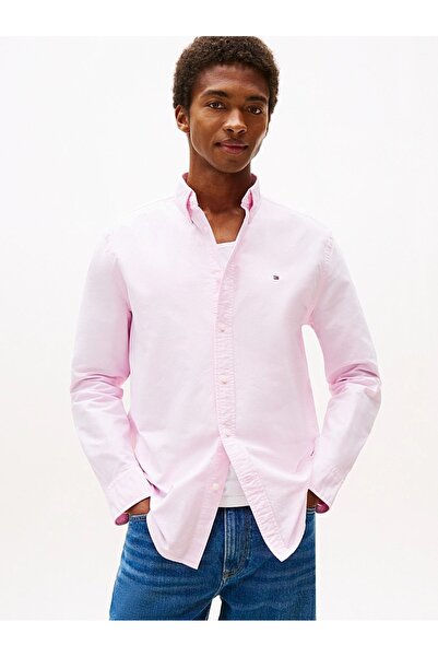 Tommy Hilfiger SOLID HERITAGE OXFORD RF SHIRT Erkek Pembe UK Gömlek - MW0MW35774