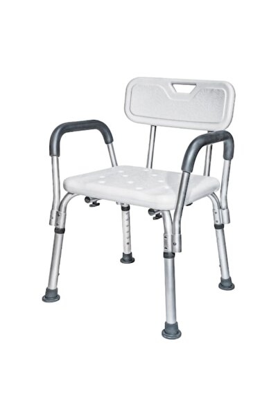 Rovitech Adjustable Shower Chair, White, 57x46x70cm