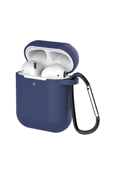 OEM Silicone Soft Case with Carabiner for Apple AirPods 1/2 - Blue