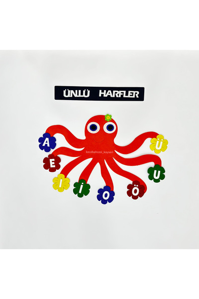 Keçebahçesi Kayseri Ünlü Harfler Pano Keçe, Ahtapot Pano, Okul Materyal, İlko...