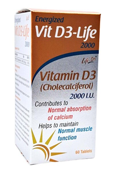 lifeon أقراص لايف أون فيتامين د3-لايف 2000 وحدة دولية، 60 قرصًا
