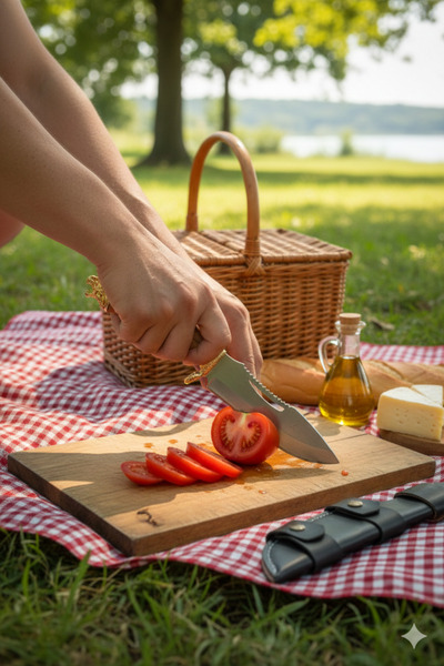 MERTCAN KNİFE Özel Tasarım İşlemeli Kamp ve Doğa Bıçağı - Deri Kılıflı"