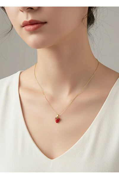 BİJU YILMAZ Xuping Çilek Kolye - 25-xpk48