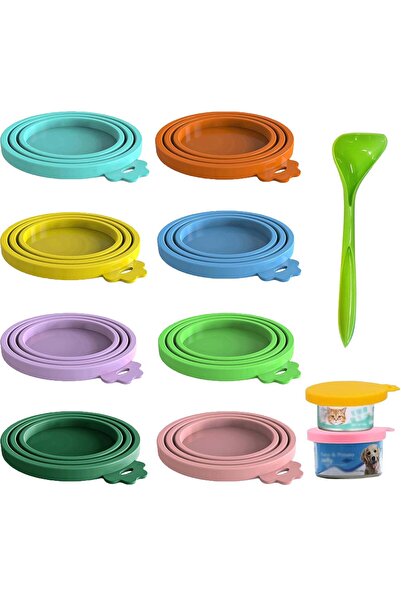 Arabest عبوة من 8 أغطية سيليكون لعلب طعام الحيوانات الأليفة، تناسب 3 علب طعام...