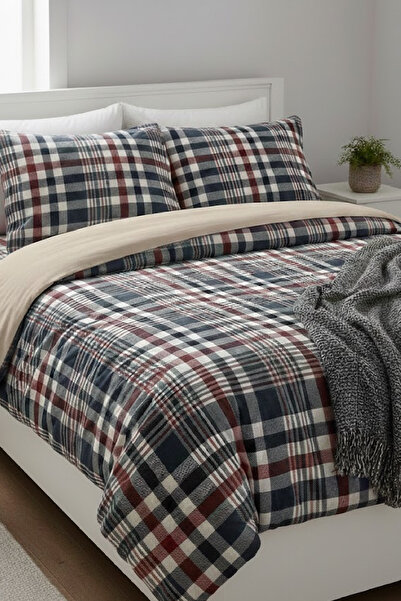 LaLiva Plaid Checkered Double Elastic Sheet Duvet Cover Set