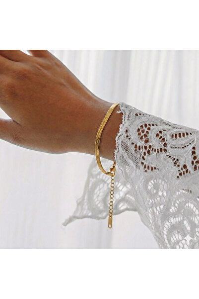 AVRALIA Brățară statement din oțel inoxidabil placată cu aur de 18K, design î...