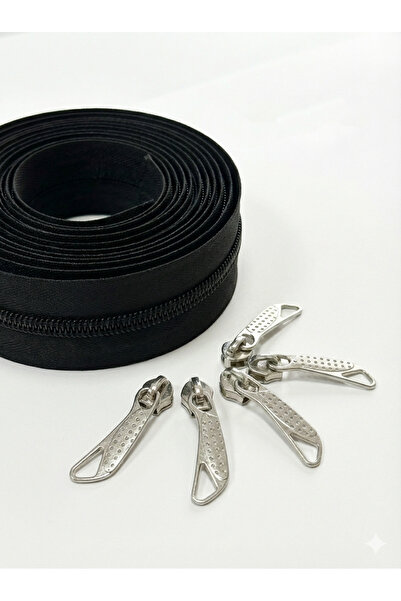 PASİFİK TEKSTİL Valiz Çanta Çadır Fermuar Şeridi Siyah 10 Metre 5 Kürsör