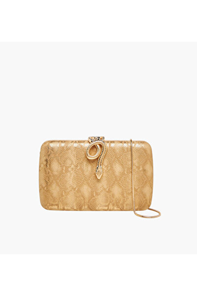 SASHA Textured Clutch with Detachable Chain Strap