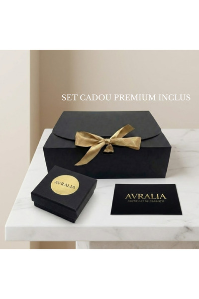 AVRALIA Lănțișor Placat cu Aur 18K cu Pandantiv Cruce din Perle, 40 cm + Extender, Pachet Cadou inclus