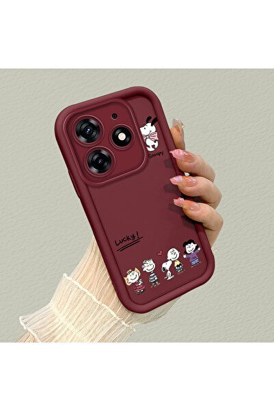 ucuc حافظة من السيليكون باللون الأحمر الداكن متوافقة مع هاتف Tecno Spark 10 P...