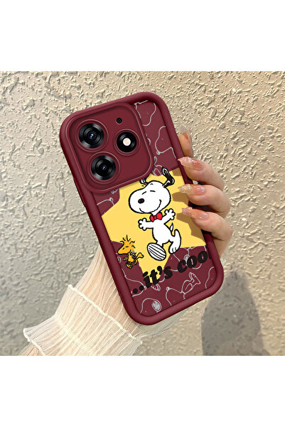 ucuc حافظة من السيليكون باللون الأحمر الداكن متوافقة مع هاتف Tecno Spark 10 P...