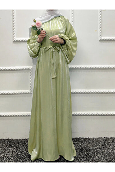 Generic OrientC 2026 New Solid Lace Up Gown Bubble Sleeve Dress Beautiful lon...