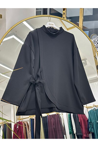 She Olive Tied Scuba Fabric Hijab Tunic |   Stylish & Comfortable Fit