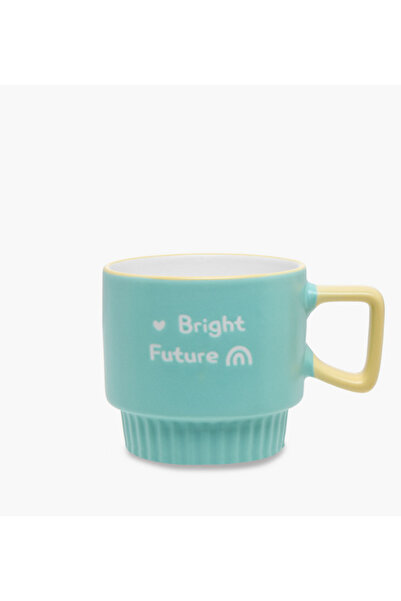 Lifestyle كوب من الخزف الصيني الفاخر مطبوع عليه شعار، مزود بمقبض