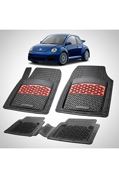 TEAMCAR Стелки за под, съвместими с Volkswagen New Beetle 1997-2010, червени