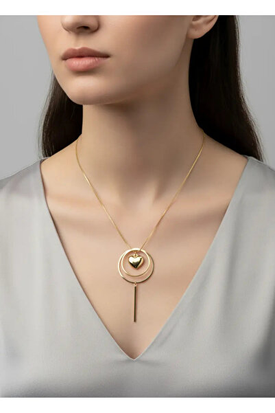 BİJU YILMAZ قلادة ذهبية من Xuping بتصميم قلب - 25-xpk56