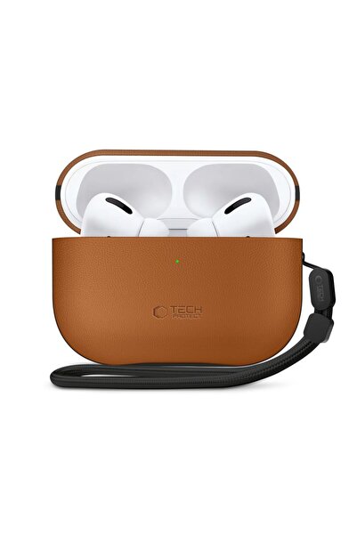 Tech-Protect Θήκη NaturalFit από δέρμα για AirPods Pro 3, καφέ