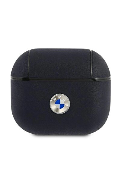 BMW Genuine Leather Case for Apple AirPods 3 with Silver Logo, Black