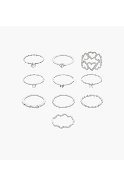 Lifestyle عبوة من 10 حلقات معدنية متنوعة