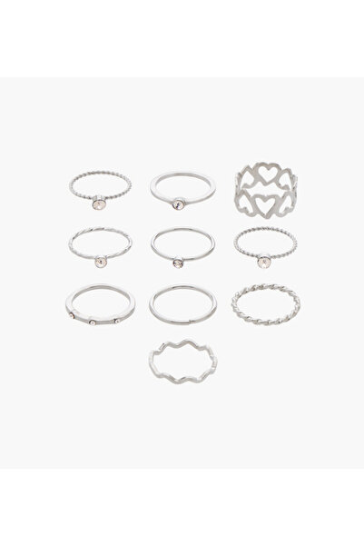 Lifestyle عبوة من 10 حلقات معدنية متنوعة