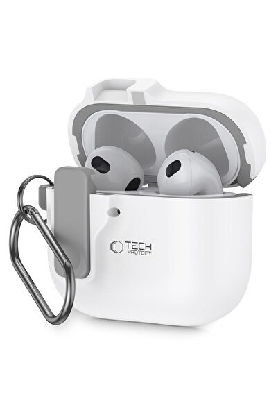 Tech-Protect Тънък калъф с кука за Apple AirPods 4 - бял