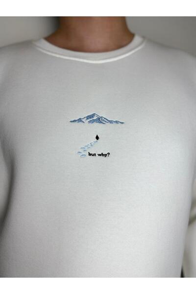 HiPulsey But Why Nakış Desenli Unisex Sweatshirt