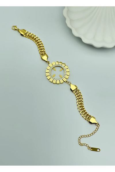 BİJU YILMAZ سوار ربع من الفولاذ الذهبي - 25-blk59