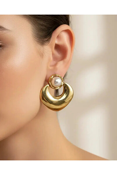 BİJU YILMAZ أقراط ذهبية من Xuping مزينة باللؤلؤ - 25-xpkp262