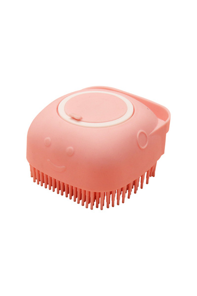 choice2 فرشاة استحمام سيليكون وردية اللون للحيوانات الأليفة، فرشاة تنظيف وتدل...