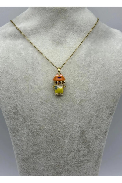 BİJU YILMAZ قلادة لابو الذهبية الفولاذية - 25-ctr329