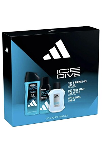 adidas Ice Dive Men's Gift Box, After Shave 100 ml, Deodorant 150 ml, Shower ...