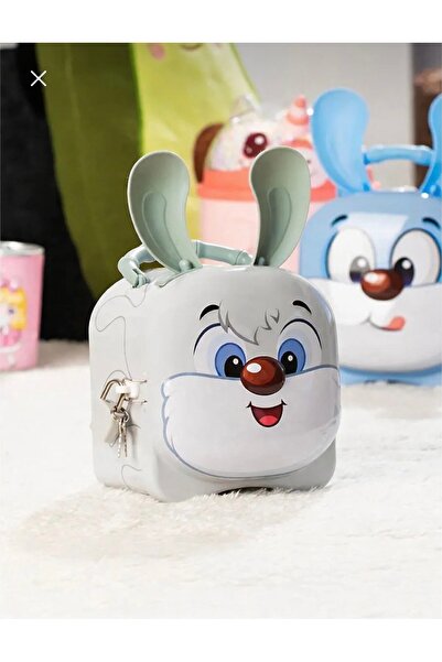 KUMBARAM Sevimli Tavşanlı Kilitli Çocuk Kumbara - Para Biriktirme Arkadaşı Ço...