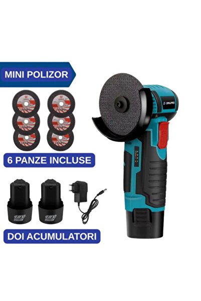 OEM GrinderPro 500W Portable Mini Grinder with 2 48V Batteries and 6 Discs In...