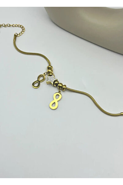 BİJU YILMAZ سوار إنفينيتي من الفولاذ الذهبي - 25-blk166