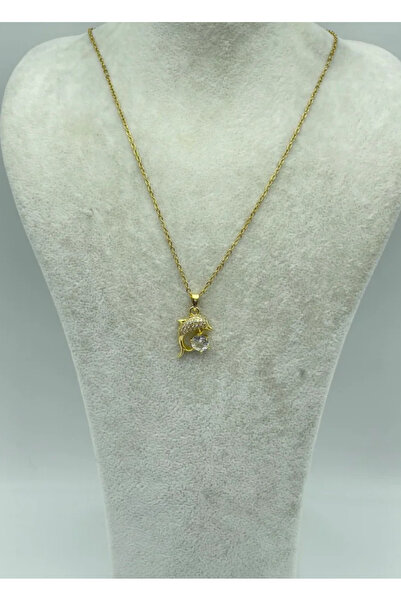 BİJU YILMAZ قلادة دولفين الذهبية الفولاذية - 25-ctr96