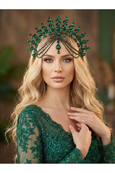 Magic Tiara Işıltılı Kristal Gelin Tacı – 7 Renk Seçeneğiyle Zarafetin Ta Ken...