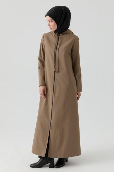 Tuğba Fermuarlı Pardesü - Vizon