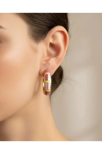 BİJU YILMAZ أقراط ذهبية ملونة من Xuping - 25-xpkp343