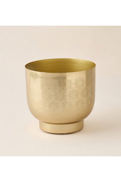 Lifestyle وعاء زرع معدني ذو ملمس مميز - 17 × 25 سم