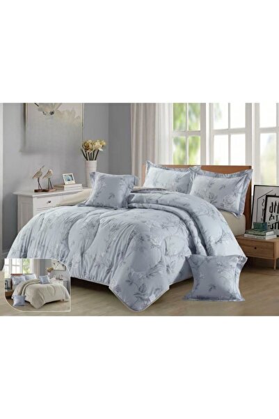 smart home 6-Piece Double Bed Set with Quilted Comforter 260x240 cm – Soft Mi...